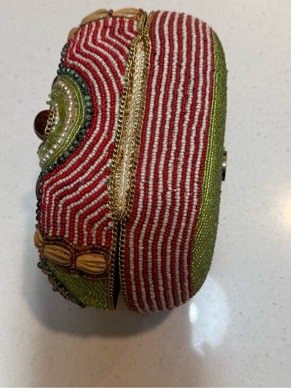 Broken Mary Frances Beaded Jeweled Gold Multicolor Clutch - ALL BEADS included - Picture 10 of 16